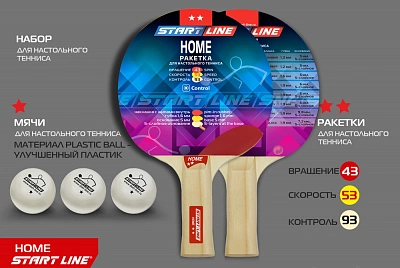 2 ракетки HOME, 3 мяча Club Select,сетка с креплением, упаковка блистер