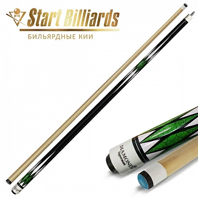 Кий Startbilliards Пул Береза зеленый брилиант 2РС 145 см.